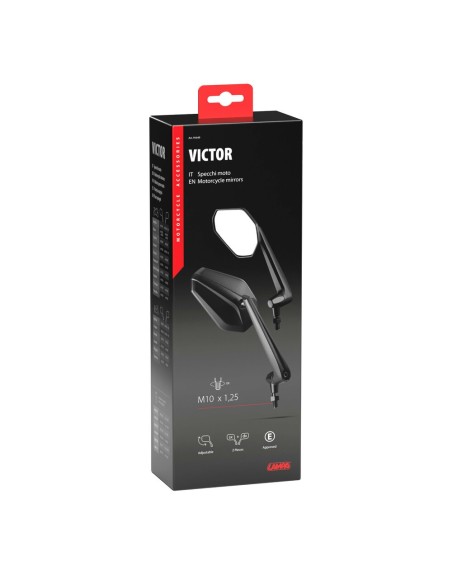 Coppia di specchietti Victor moto Filettatura destra M10x1 25