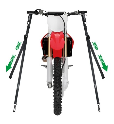Coppia nastri tensori moto tensionamento verso il basso 210cm