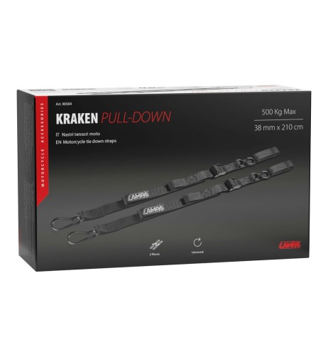 Coppia nastri tensori moto tensionamento verso il basso 210cm