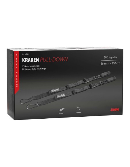 Coppia nastri tensori moto tensionamento verso il basso 210cm