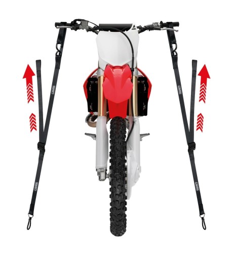 Coppia nastri tensori moto tensionamento verso alto 210cm