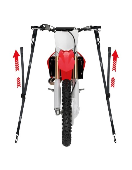 Coppia nastri tensori moto tensionamento verso alto 210cm