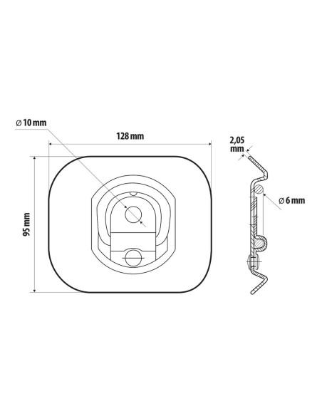 G2 Kit 2 anelli in acciaio per ancoraggio carichi 180kg