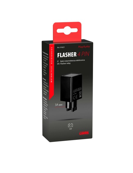 Flasher 4 PIN rel intermittenza elettronica frecce 12V 3A