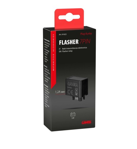 Flasher 7 PIN rel intermittenza elettronica frecce 12V 1 2A