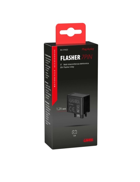 Flasher 7 PIN rel intermittenza elettronica frecce 12V 1 2A