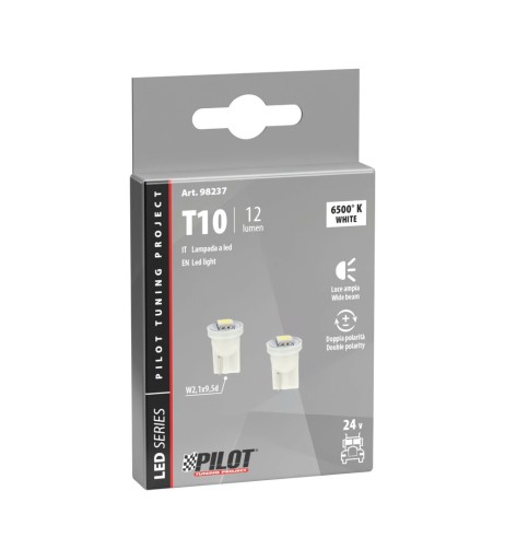 Coppia lampadine Hyper Led 24 28V T10 W2 1x9 5d 1 LED