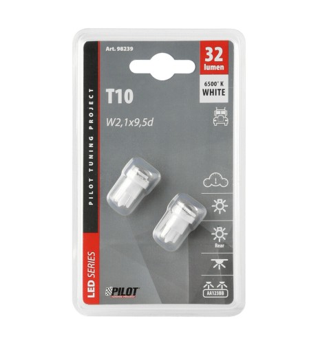 Coppia lampadine Hyper Led 24 28V T10 W2 1x9 5d 2 LED