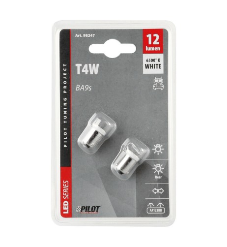 Coppia lampadine Hyper Led 24 28V BA9s T4W 4 LED