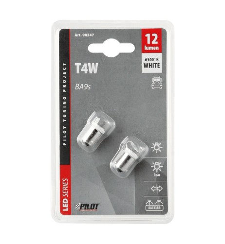 Coppia lampadine Hyper Led 24 28V BA9s T4W 4 LED