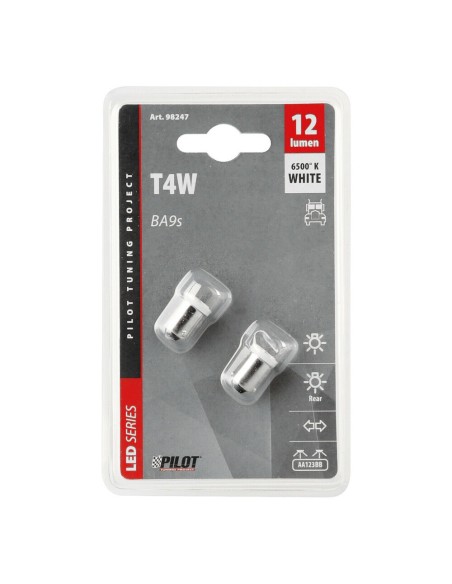 Coppia lampadine Hyper Led 24 28V BA9s T4W 4 LED