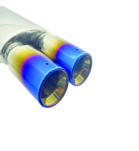 Marmitta universale titanio uscita rotonda doppia 66mm ESR758