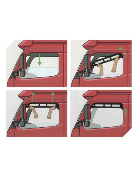 Zanzariera su misura finestrini camion per Mercedes Actros MP4 MP5