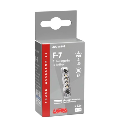 Luce a 4 led IP67 perimetrale ingombro camion 24V colore Bianco