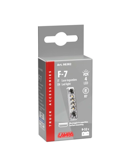 Luce a 4 led IP67 perimetrale ingombro camion 24V colore Bianco