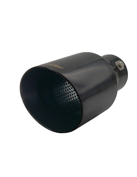 Terminale scarico universale inox nero singolo 38 63mm TRX 106N