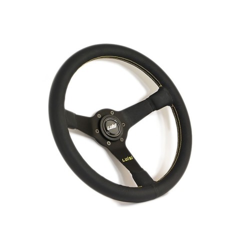 Volante universale Luisi Mirage 350mm in pelle nera