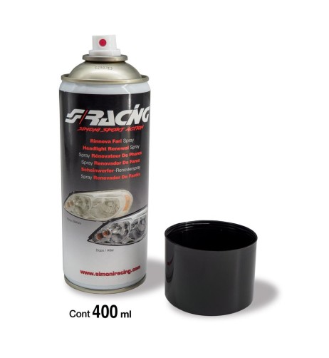 Spray per ripristino fari in policarbonato ingialliti 400ml Simoni Racing