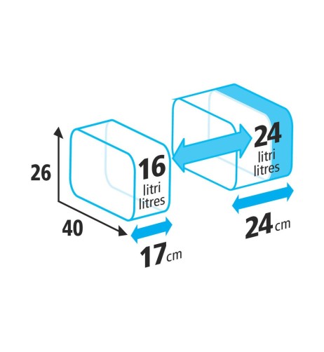 Coppia borse laterali espandibili universali moto 24 24 litri