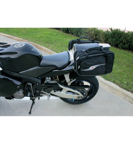 Coppia borse laterali espandibili universali moto 24 24 litri