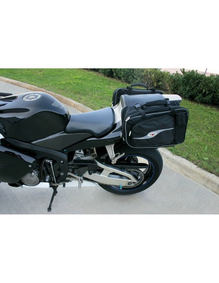 Coppia borse laterali espandibili universali moto 24 24 litri