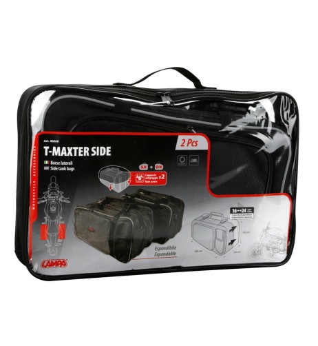 Coppia borse laterali espandibili universali moto 24 24 litri