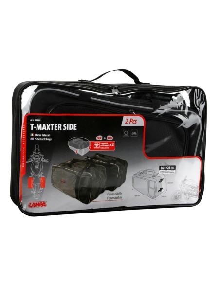 Coppia borse laterali espandibili universali moto 24 24 litri