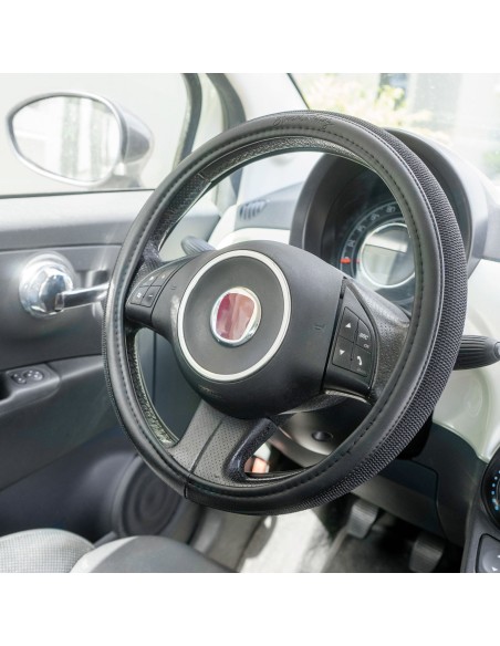 Coprivolante auto diametro 37 39cm Simoni Racing Fiat 500 Black Cotton