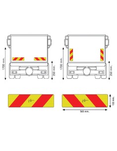 2 pannelli riflettenti RF alluminio x autocarro fino a 3500Kg omologati 1 0