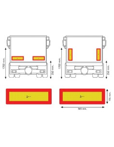 2 pannelli riflettenti RF alluminio x rimorchio fino a 3500Kg omologati 2 0