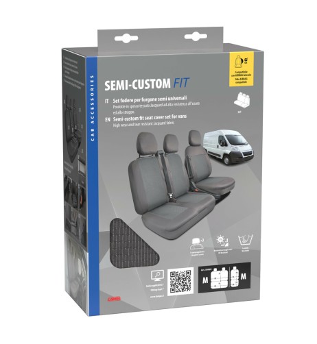 Set fodere semi custom per furgoni Grigio Guidatore M Panchina M