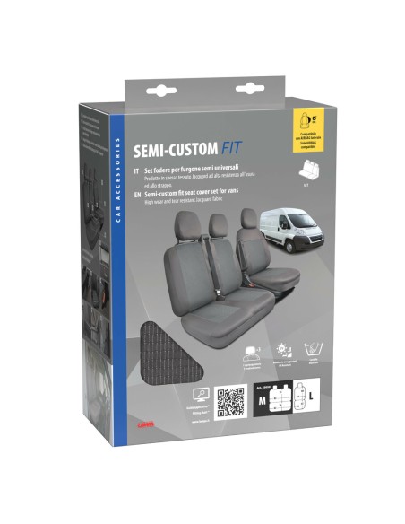 Set fodere semi custom per furgoni Grigio Guidatore M Panchina L