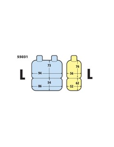 Set fodere semi custom per furgoni Grigio Guidatore L Panchina L 2