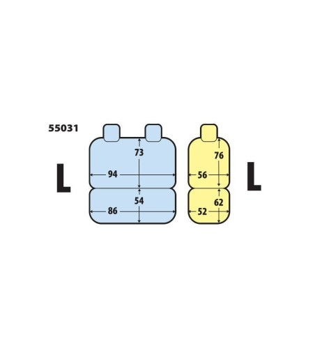 Set fodere semi custom per furgoni Grigio Guidatore L Panchina L