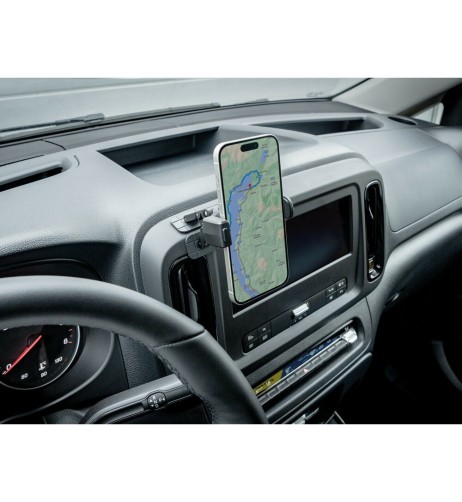 Porta telefono a clip con doppia base adesiva