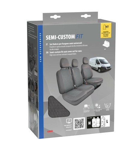 Set fodere semi custom per furgoni Grigio Guidatore L Panchina M