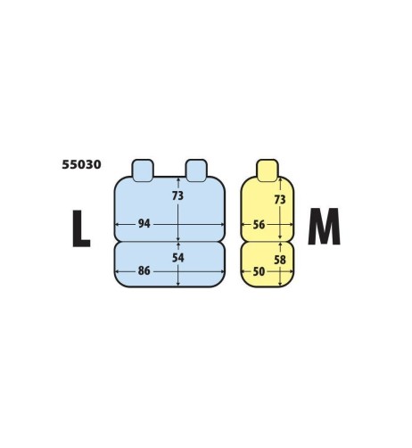 Set fodere semi custom per furgoni Grigio Guidatore M Panchina L