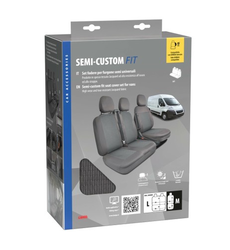 Set fodere semi custom per furgoni Grigio Guidatore M Panchina L