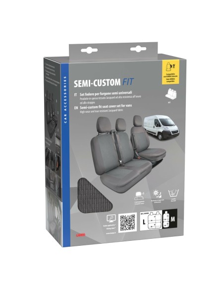 Set fodere semi custom per furgoni Grigio Guidatore M Panchina L