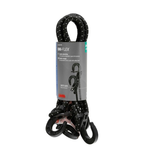 Coppia di corde elastiche regolabili 20 150cm con ganci di sicurezza