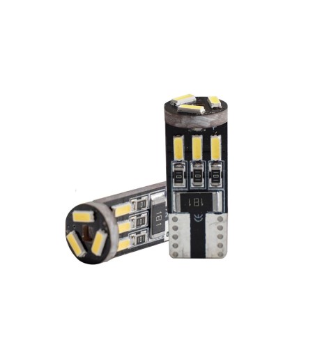 Kit 2 lampadine led T10 W5W warning canceller 8 microled ultrabianco