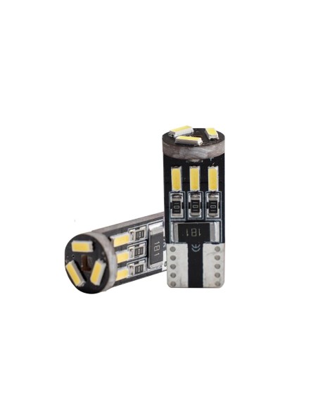 Kit 2 lampadine led T10 W5W warning canceller 8 microled ultrabianco