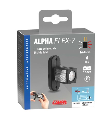 Luce ingombro 6 Led 12 24V omologata Alpha Flex 7 Sinistra