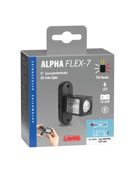 Luce ingombro 6 Led 12 24V omologata Alpha Flex 7 Sinistra