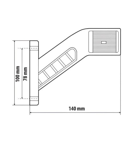Luce ingombro 6 Led 12 24V omologata Alpha Flex 12 Destra