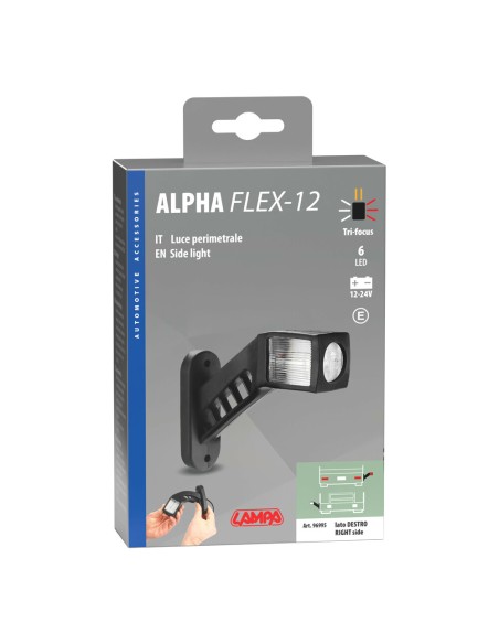 Luce ingombro 6 Led 12 24V omologata Alpha Flex 12 Destra