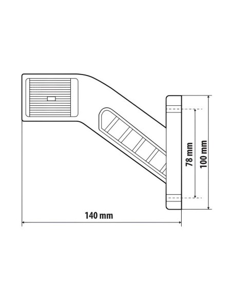 Luce ingombro 6 Led 12 24V omologata Alpha Flex 12 Sinistra