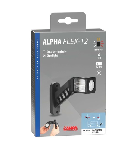 Luce ingombro 6 Led 12 24V omologata Alpha Flex 12 Sinistra