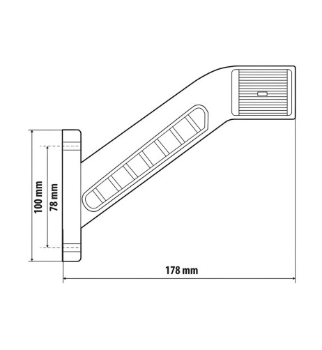 Luce ingombro 6 Led 12 24V omologata Alpha Flex 15 Destra