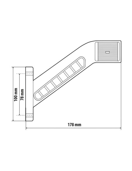 Luce ingombro 6 Led 12 24V omologata Alpha Flex 15 Destra